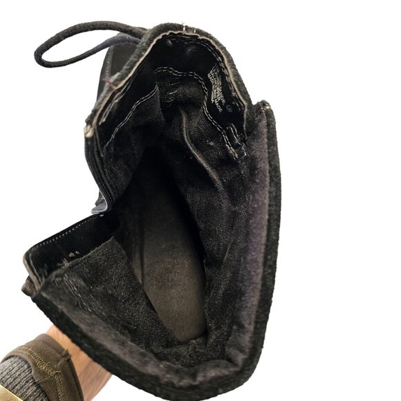 Aerosoles Black Suede Leather Bootie Womens Sz 11 Zip + LaceUp Rubber Wedge Sole - Picture 7 of 9
